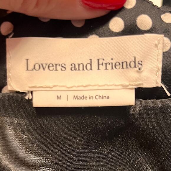 Lovers + Friends Black Polka Dot Trapeze Dress medium - Picture 8 of 12